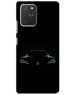 Чехол для Samsung Galaxy S10 Lite с картинкой «Mercedes — силуэт авто» Чехол для Samsung Galaxy S10 Lite с картинкой «Mercedes — силуэт авто»