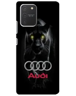 Чехол для Samsung Galaxy S10 Lite с картинкой «Пантера и Audi» Чехол для Samsung Galaxy S10 Lite с картинкой «Пантера и Audi»