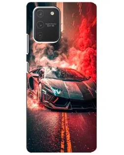 Чехол для Samsung Galaxy S10 Lite с картинкой «Lamborghini красный дым»
