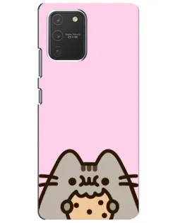 Чехол для Samsung Galaxy S10 Lite с картинкой «Pusheen и печенье»