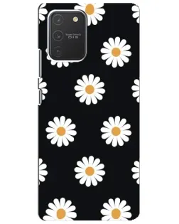 Чехол для Samsung Galaxy S10 Lite с картинкой «Ромашки на черном»