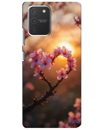 Чехол для Samsung Galaxy S10 Lite с картинкой «Розовый цвет сердце на фоне заката» Чехол для Samsung Galaxy S10 Lite с картинкой «Розовый цвет сердце на фоне заката»