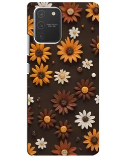 Чехол для Samsung Galaxy S10 Lite с картинкой «Узор из маленьких подсолнухов»
