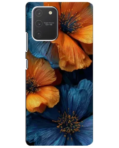 Чехол для Samsung Galaxy S10 Lite с картинкой «Яркая сине-оранжевая флора» Чехол для Samsung Galaxy S10 Lite с картинкой «Яркая сине-оранжевая флора»