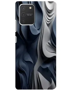Чехол для Samsung Galaxy S10 Lite с картинкой «Объемные синие складки»