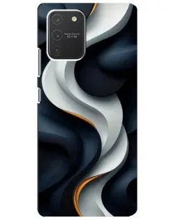 Чехол для Samsung Galaxy S10 Lite с картинкой «Объемные черно-белые ленты»