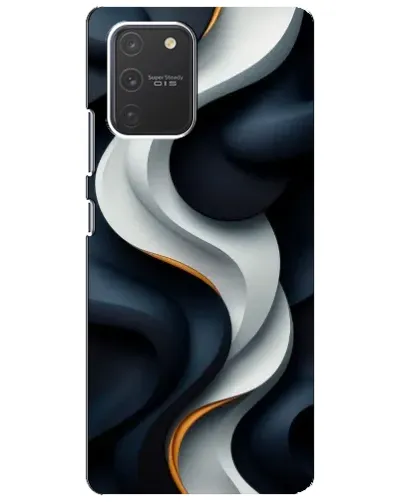 Чехол для Samsung Galaxy S10 Lite с картинкой «Объемные черно-белые ленты» Чехол для Samsung Galaxy S10 Lite с картинкой «Объемные черно-белые ленты»
