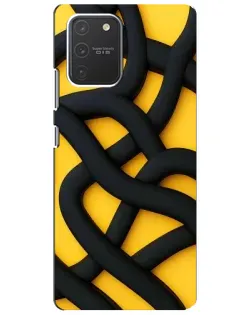 Чехол для Samsung Galaxy S10 Lite с картинкой «Черное желтое переплетение»