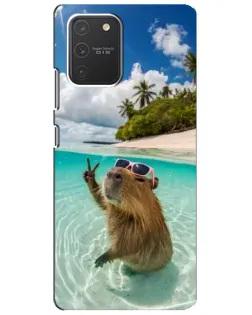 Чехол для Samsung Galaxy S10 Lite с картинкой «Капибара на море»