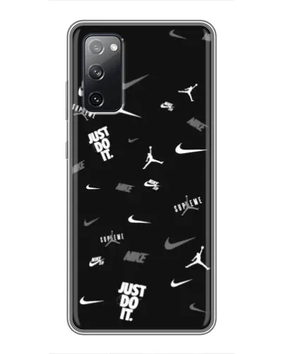 Чехол для Samsung Galaxy S20 FE с картинкой «Nike Black Pattern»