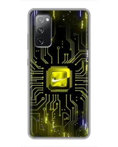 Чехол для Samsung Galaxy S20 FE с картинкой «Nike — золотая искра»