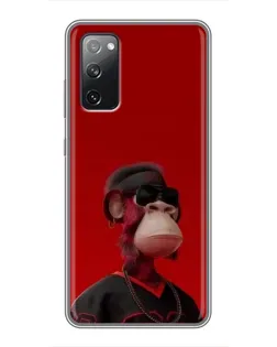 Чехол для Samsung Galaxy S20 FE с картинкой «Bored Ape в красном»