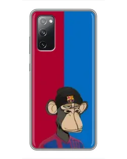 Чехол для Samsung Galaxy S20 FE с картинкой «Bored Ape — фанат Барсы»
