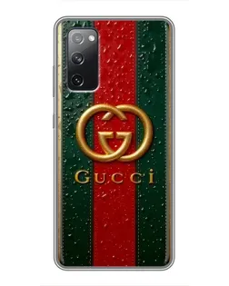 Чохол для Samsung Galaxy S20 FE з картинкою «Gucci — фірмова смуга та золото» Чохол для Samsung Galaxy S20 FE з картинкою «Gucci — фірмова смуга та золото»