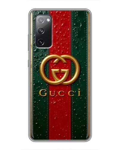 Чехол для Samsung Galaxy S20 FE с картинкой «Gucci — фирменная полоса и золото» Чехол для Samsung Galaxy S20 FE с картинкой «Gucci — фирменная полоса и золото»