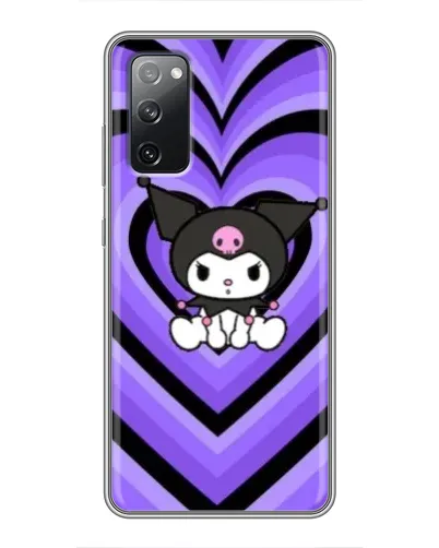 Чехол для Samsung Galaxy S20 FE с картинкой «Kuromi и фиолетовые сердца»