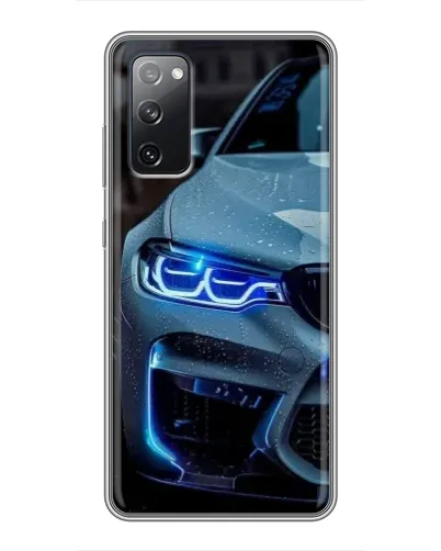 Чехол для Samsung Galaxy S20 FE с картинкой «Взгляд BMW с синими фарами» Чехол для Samsung Galaxy S20 FE с картинкой «Взгляд BMW с синими фарами»