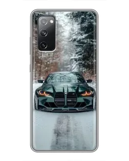 Чехол для Samsung Galaxy S20 FE с картинкой «BMW в зимнем лесу»