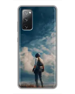 Чохол для Samsung Galaxy S20 FE з картинкою «Герой PUBG на скелі»