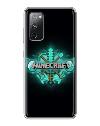 Чехол для Samsung Galaxy S20 FE с картинкой «Minecraft Diamond лого»
