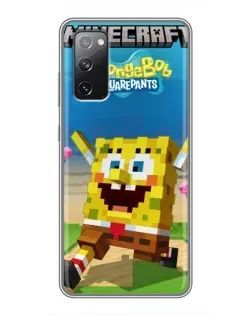 Чехол для Samsung Galaxy S20 FE с картинкой «Губка Боб Minecraft»