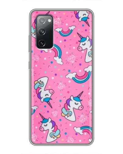 Чехол для Samsung Galaxy S20 FE с картинкой «Unicorn паттерн розовый»