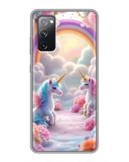 Чохол для Samsung Galaxy S20 FE з картинкою «Веселка і єдинороги» Чохол для Samsung Galaxy S20 FE з картинкою «Веселка і єдинороги»