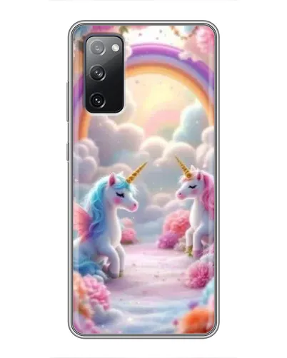 Чехол для Samsung Galaxy S20 FE с картинкой «Радуга и единороги»