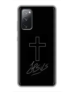 Чехол для Samsung Galaxy S20 FE с картинкой «Графический крест Jesus» Чехол для Samsung Galaxy S20 FE с картинкой «Графический крест Jesus»