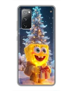 Чехол для Samsung Galaxy S20 FE с картинкой «Рождественский Спанч Боб»