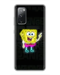 Чехол для Samsung Galaxy S20 FE с картинкой «Неоновый Губка Боб»
