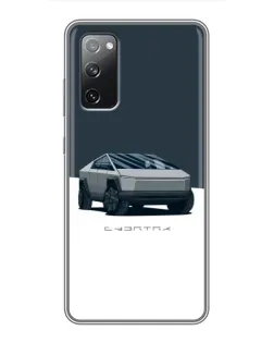 Чохол для Samsung Galaxy S20 FE з картинкою «Сріблястий Cybertruck Tesla»
