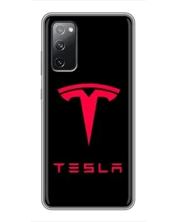 Чохол для Samsung Galaxy S20 FE з картинкою «Tesla Red Logo»