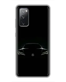 Чехол для Samsung Galaxy S20 FE с картинкой «Mercedes — силуэт авто» Чехол для Samsung Galaxy S20 FE с картинкой «Mercedes — силуэт авто»
