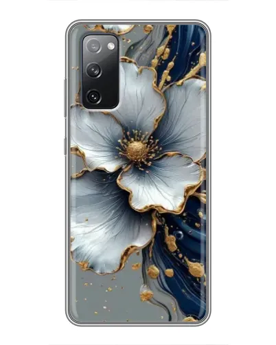 Чехол для Samsung Galaxy S20 FE с картинкой «Белый цветок и золотой флюид» Чехол для Samsung Galaxy S20 FE с картинкой «Белый цветок и золотой флюид»