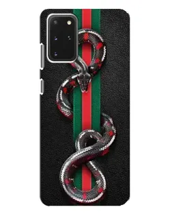 Чехол для Samsung Galaxy S20 Plus с картинкой «Gucci — змея на полосе» Чехол для Samsung Galaxy S20 Plus с картинкой «Gucci — змея на полосе»