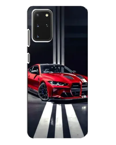 Чехол для Samsung Galaxy S20 Plus с картинкой «Красная BMW на дороге»