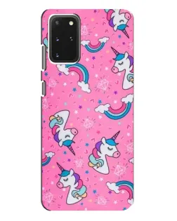 Чехол для Samsung Galaxy S20 Plus с картинкой «Unicorn паттерн розовый»