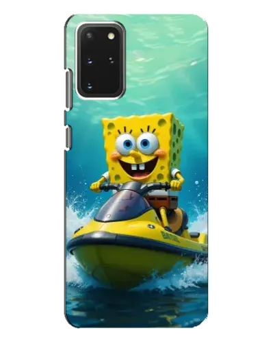 Чехол для Samsung Galaxy S20 Plus с картинкой «Спанч Боб на гидроцикле»