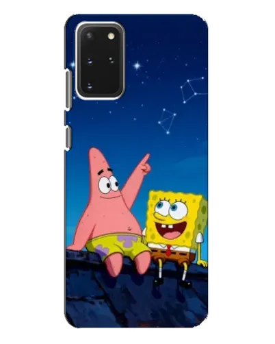 Чехол для Samsung Galaxy S20 Plus с картинкой «Губка Боб и Патрик ночью»