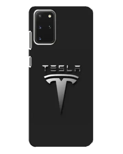 Чехол для Samsung Galaxy S20 Plus с картинкой «Стальной логотип Tesla»