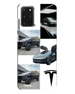 Чехол для Samsung Galaxy S20 Plus с картинкой «Коллаж Cybertruck Tesla»