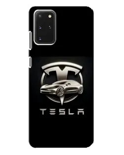 Чехол для Samsung Galaxy S20 Plus с картинкой «Tesla — серебристое авто»