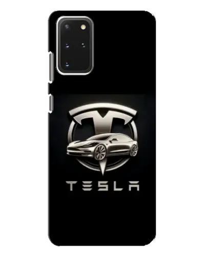Чехол для Samsung Galaxy S20 Plus с картинкой «Tesla — серебристое авто»