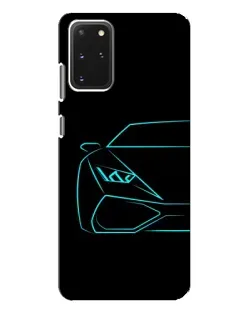 Чехол для Samsung Galaxy S20 Plus с картинкой «Голубой силуэт Lamborghini» Чехол для Samsung Galaxy S20 Plus с картинкой «Голубой силуэт Lamborghini»