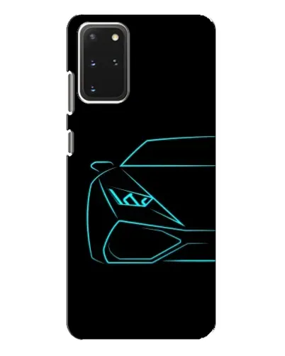 Чехол для Samsung Galaxy S20 Plus с картинкой «Голубой силуэт Lamborghini»