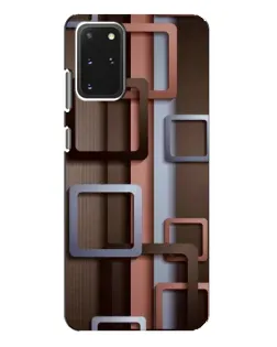 Чехол для Samsung Galaxy S20 Plus с картинкой «Коричневые объемные квадраты»