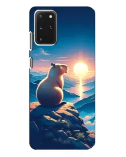 Чехол для Samsung Galaxy S20 Plus с картинкой «Закат солнца с капибарой»