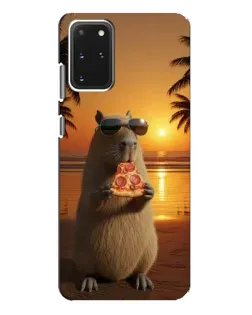 Чехол для Samsung Galaxy S20 Plus с картинкой «Капибара с пиццей»