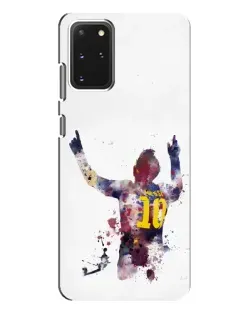 Чехол для Samsung Galaxy S20 Plus с картинкой «Акварельный Месси Барселона»